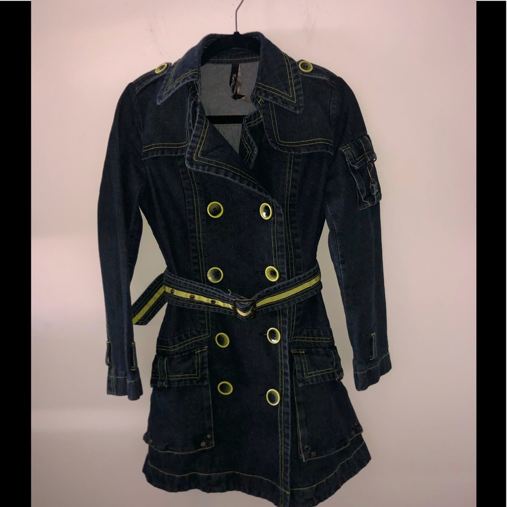 Italian Denim Jean Belted Spring Jacket